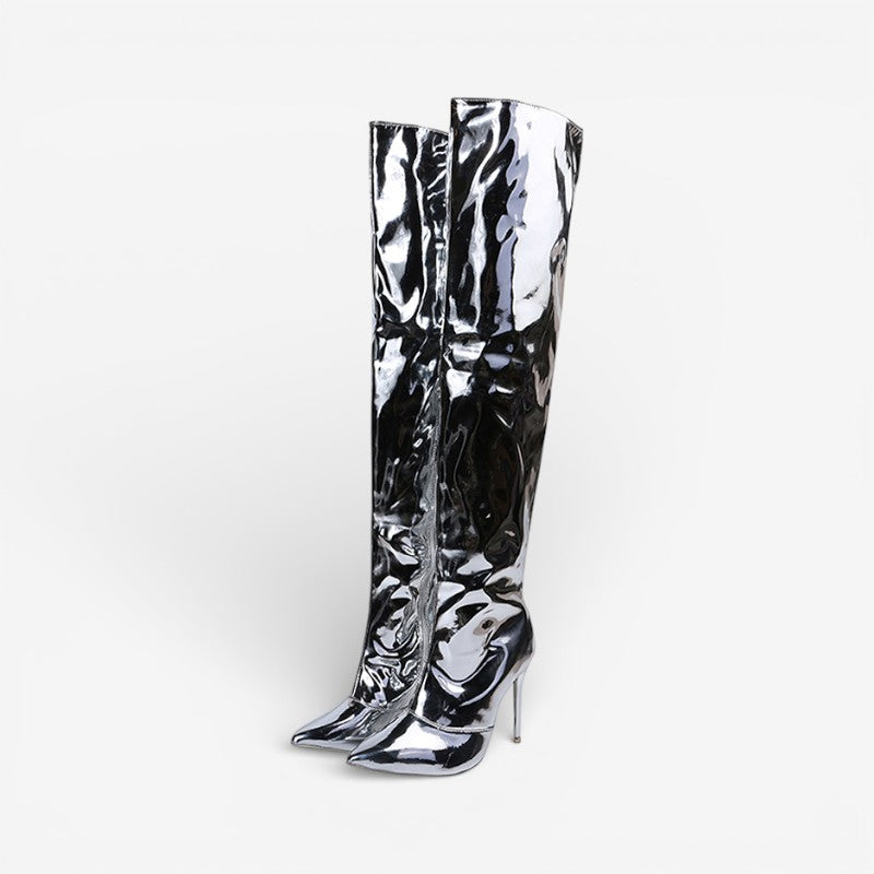Aveline – Knee-High Heel Boots with Pointed Toe