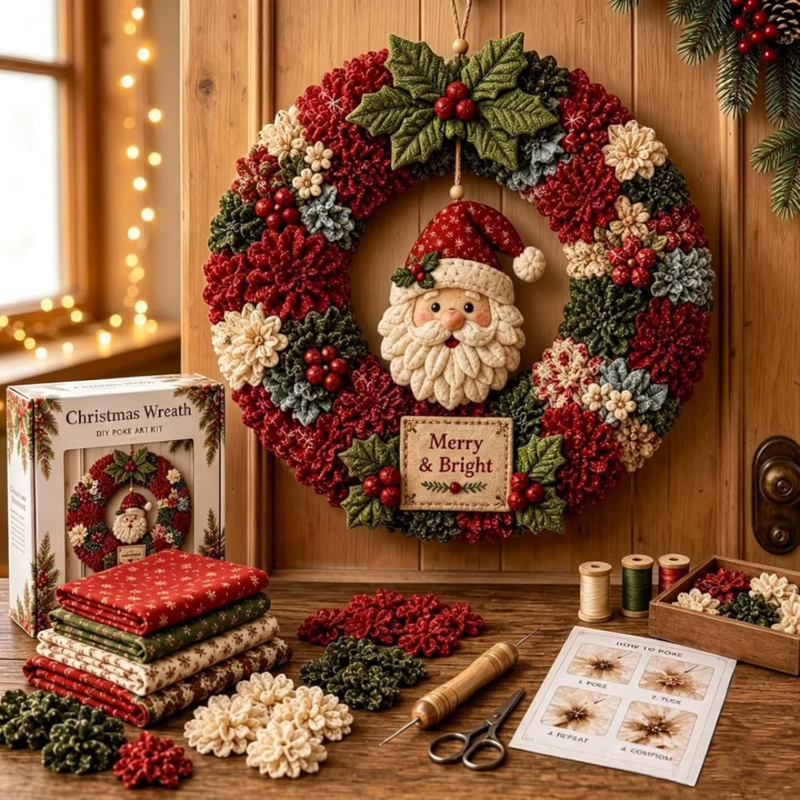 Wreathora – Kit fai da te in tessuto per ghirlanda natalizia 3D