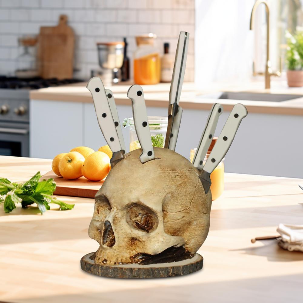 GothicCulinary - Porte couteau tête de mort accrocheur pour un rangement élégant