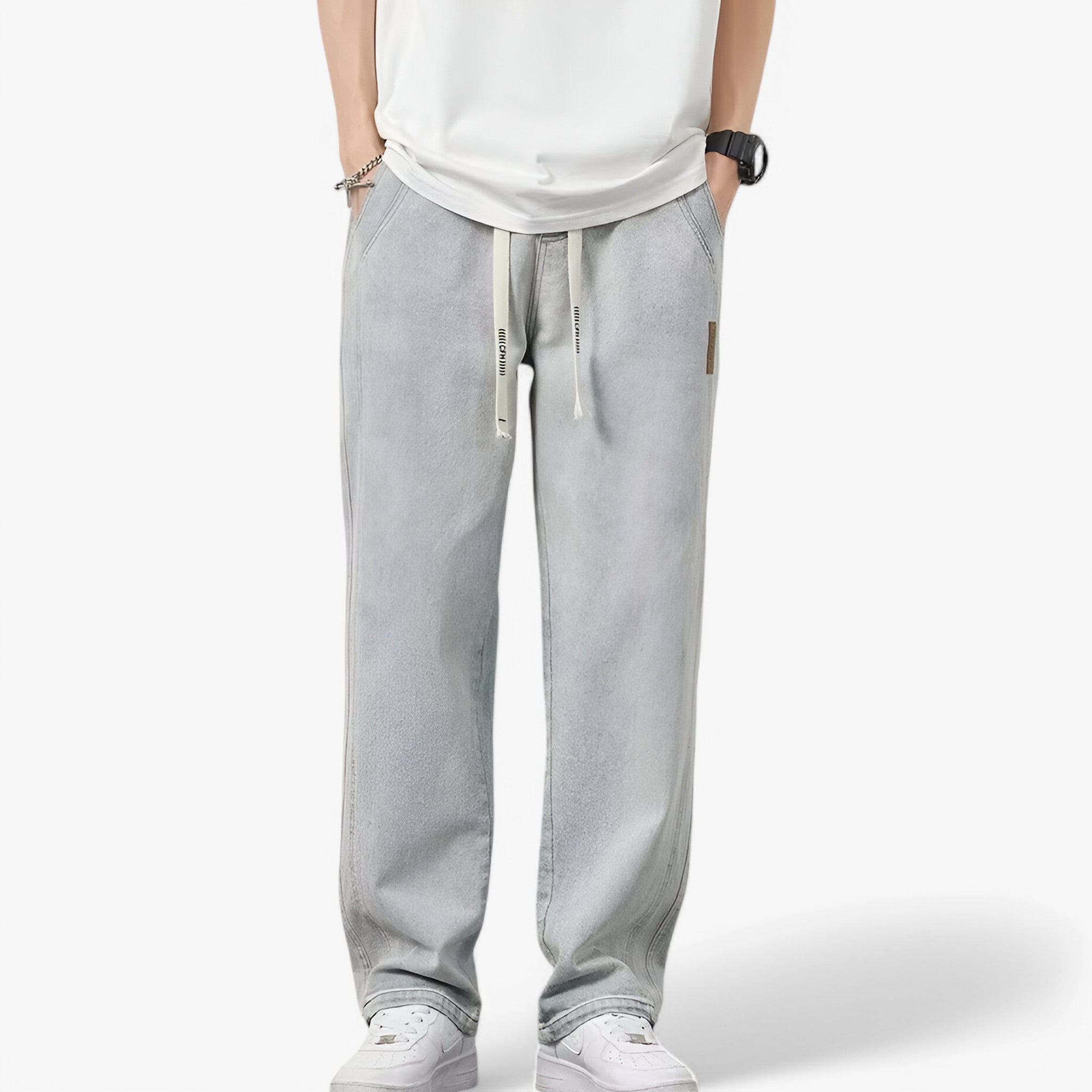 Jake – Pantalon large décontracté avec poches fonctionnelles et ceinture confortable