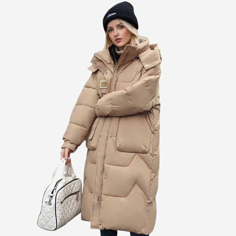 Ashley – Long Sleeve Quilted Jacket with Hood and Zipper Closure