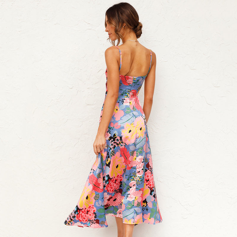FloralCharm - Rochie cu flori stilată