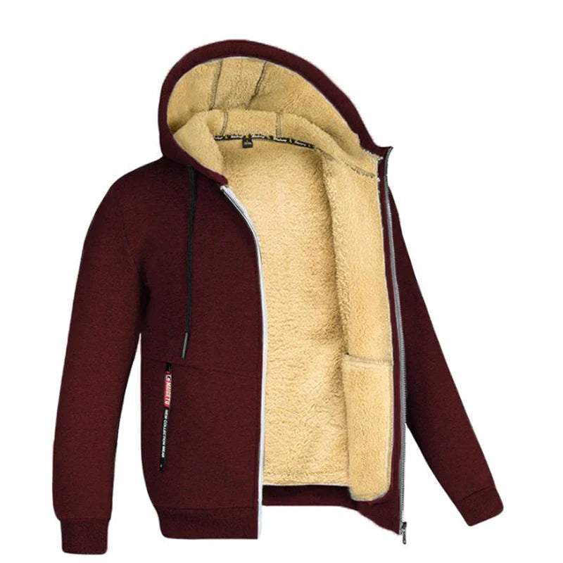 Nathaniel - Jacket with Hood and Long Sleeves with Zipper Closure