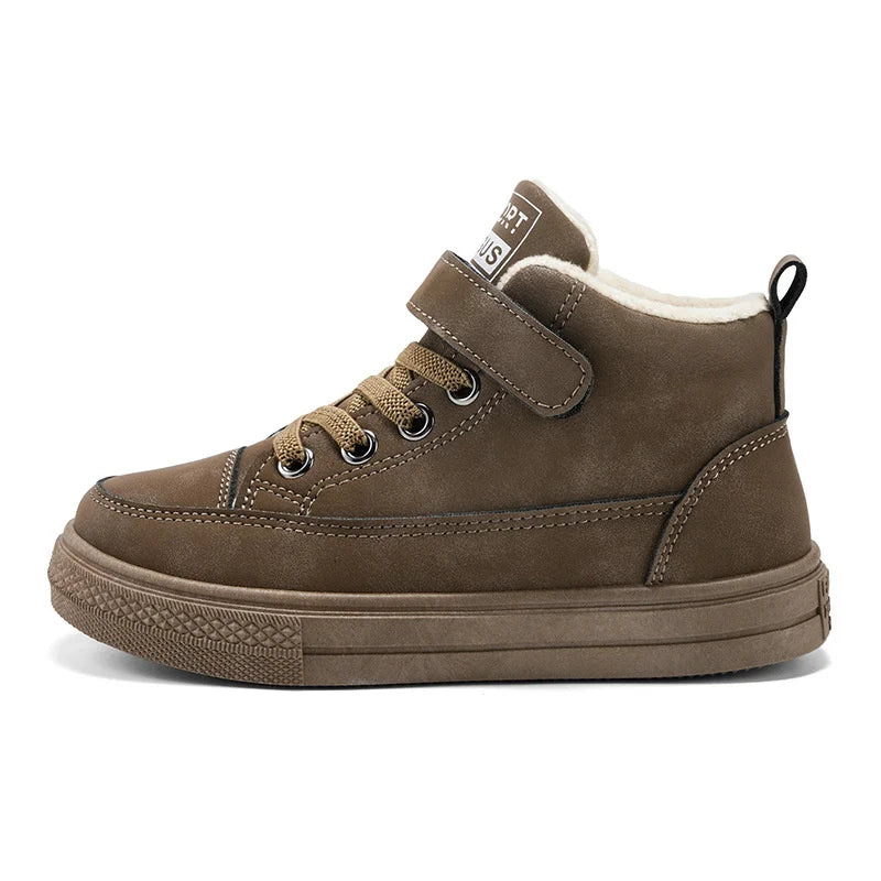 Theo - Bottes antidérapantes pour enfants avec doublure en fourrure douillette et semelle légère