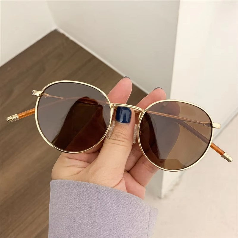 AurexShades - Occhiali da sole rotondi con montatura a bordo pieno