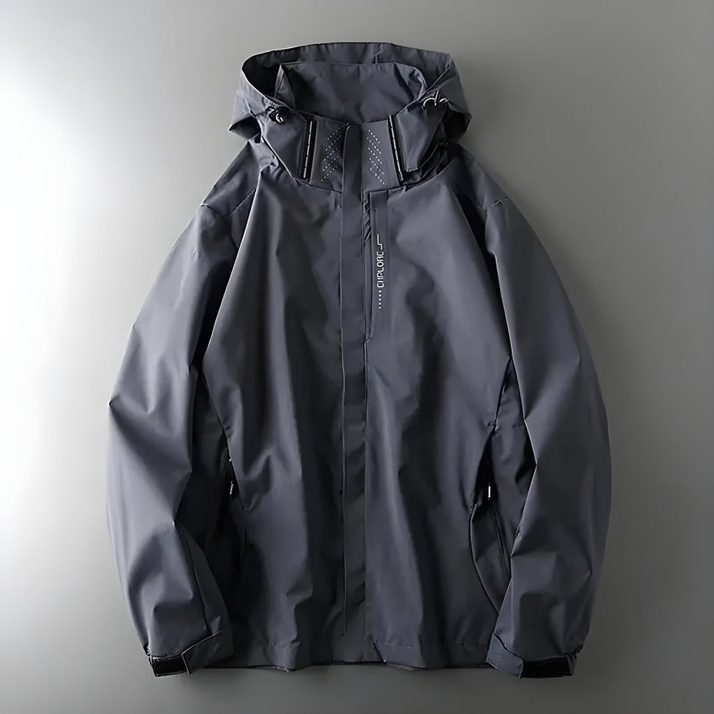 Damian – Veste Légère Imperméable avec Capuche, Fermeture Éclair et Poches