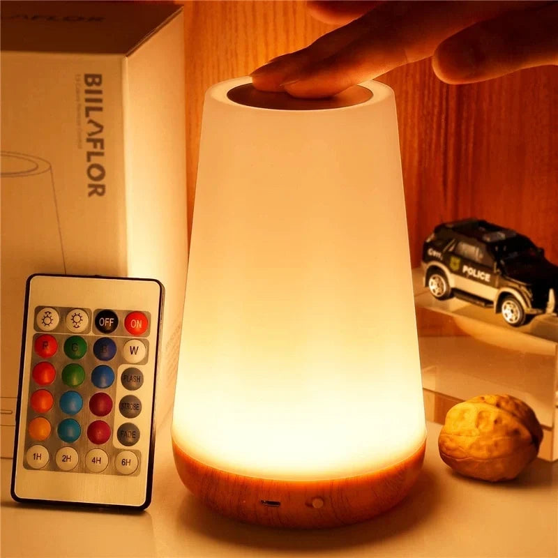 Glowtide - Rechargeable Touch Bedside Lamp With Remote Control
