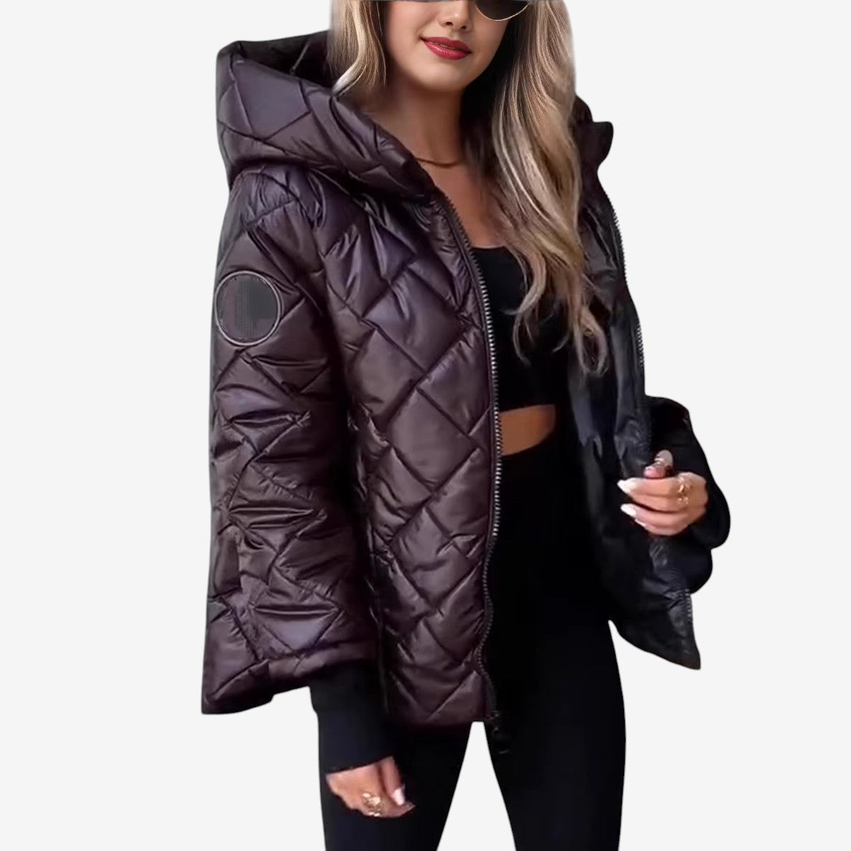 QuiltaWear - Geacă matlasată de damă cu model romboidal