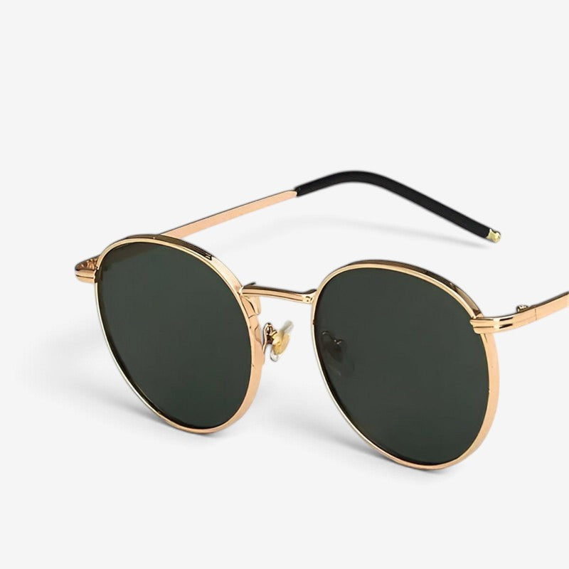 AurexShades - Occhiali da sole rotondi con montatura a bordo pieno