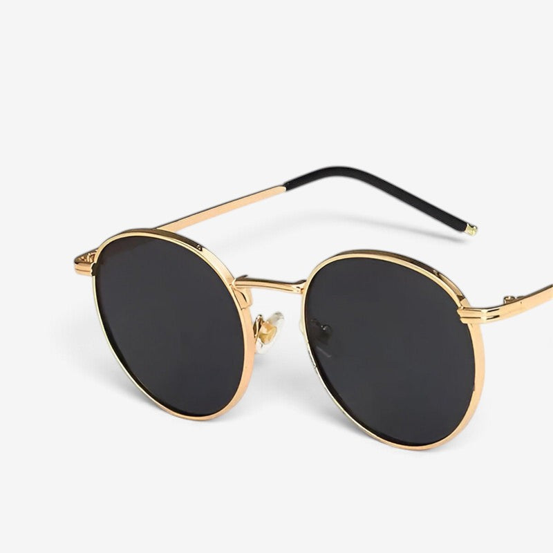 AurexShades - Occhiali da sole rotondi con montatura a bordo pieno
