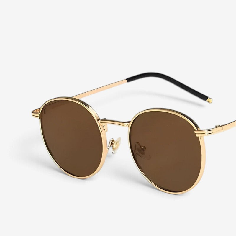 AurexShades - Occhiali da sole rotondi con montatura a bordo pieno