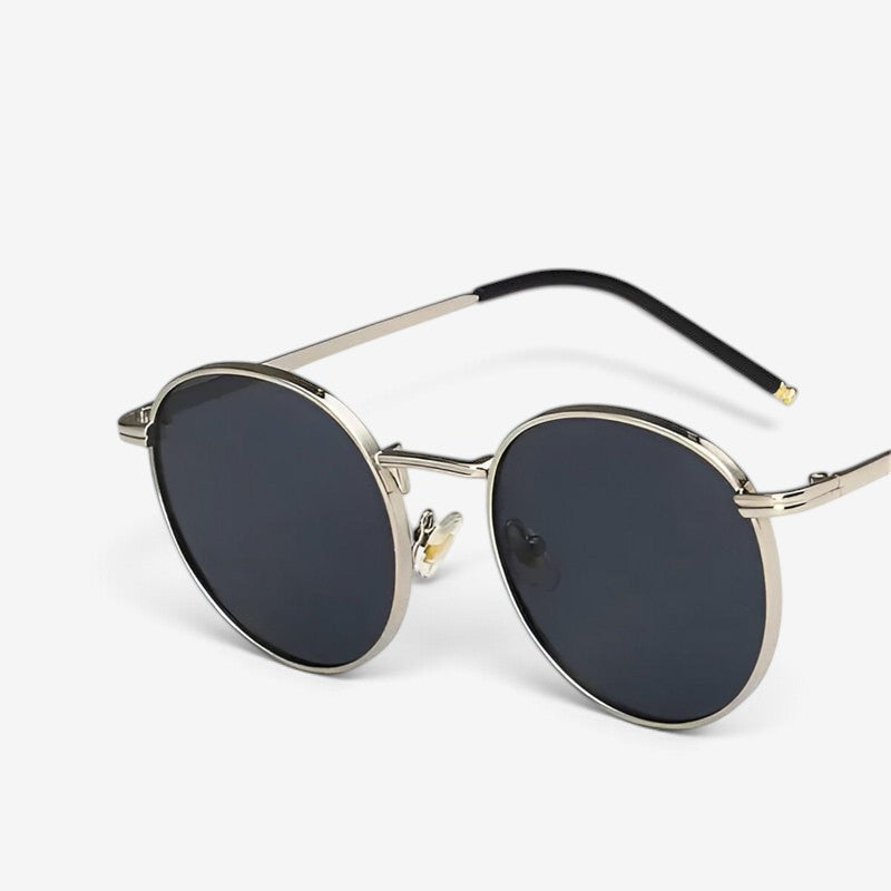 AurexShades - Occhiali da sole rotondi con montatura a bordo pieno