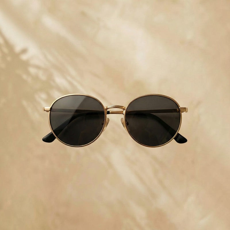 AurexShades - Occhiali da sole rotondi con montatura a bordo pieno
