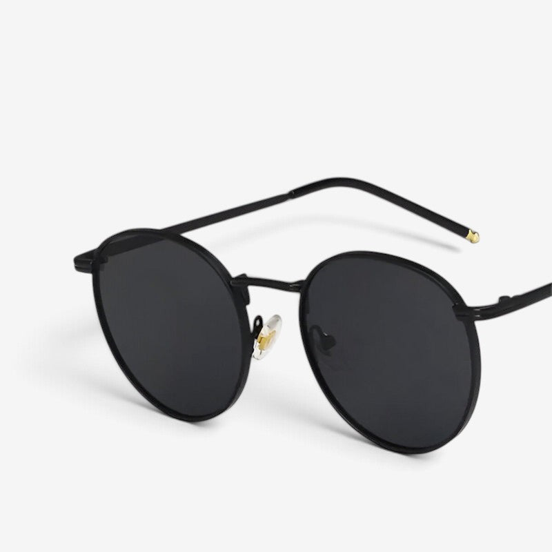 AurexShades - Occhiali da sole rotondi con montatura a bordo pieno