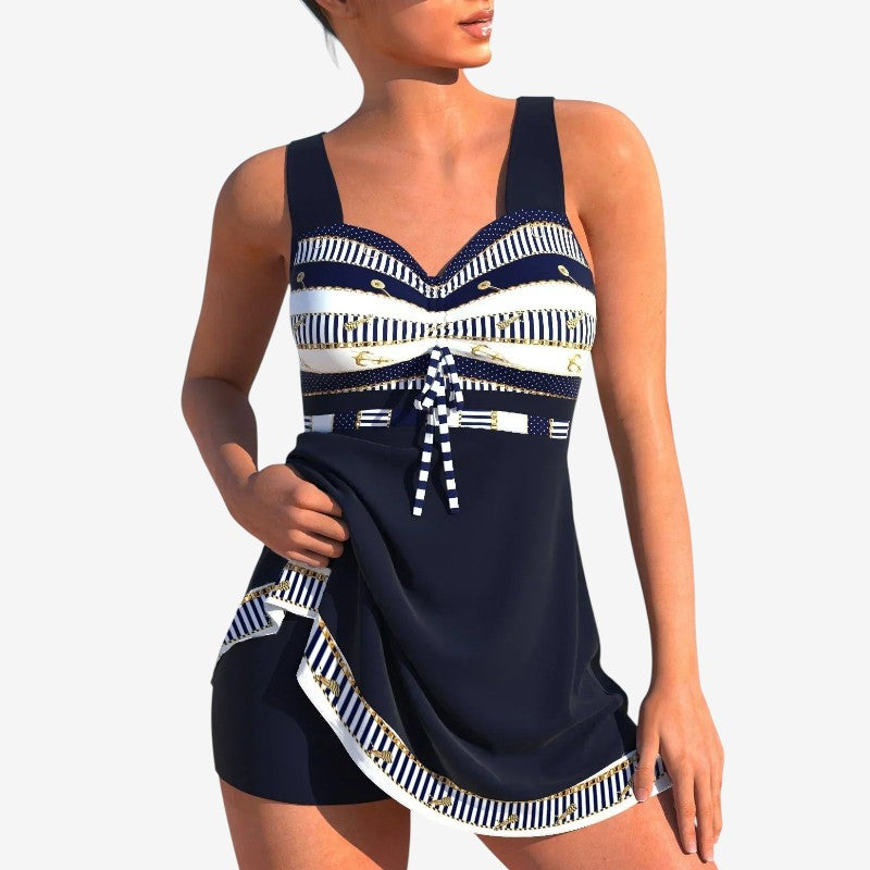 Costum de baie pentru femei cu decolteu în V și design cu talie înaltă