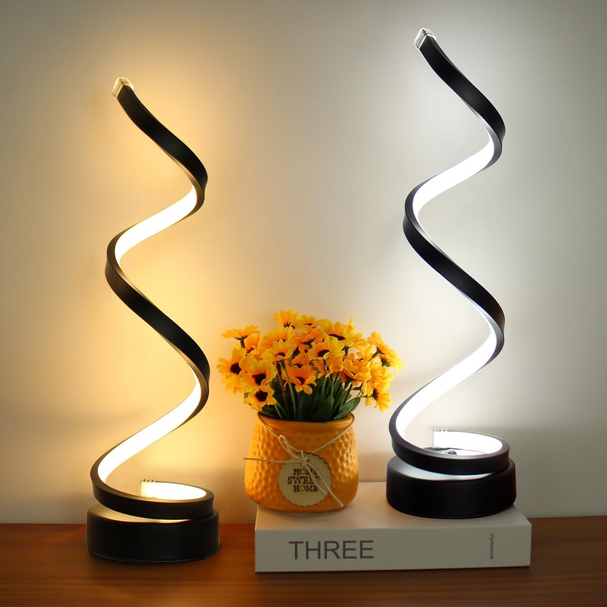 TwistGlow - Spiralna lampa stołowa z regulowanym oświetleniem