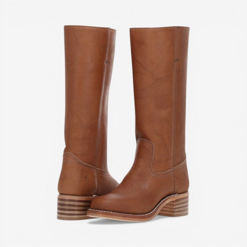 Bottes montantes pour femmes à bout rond avec semelle antidérapante