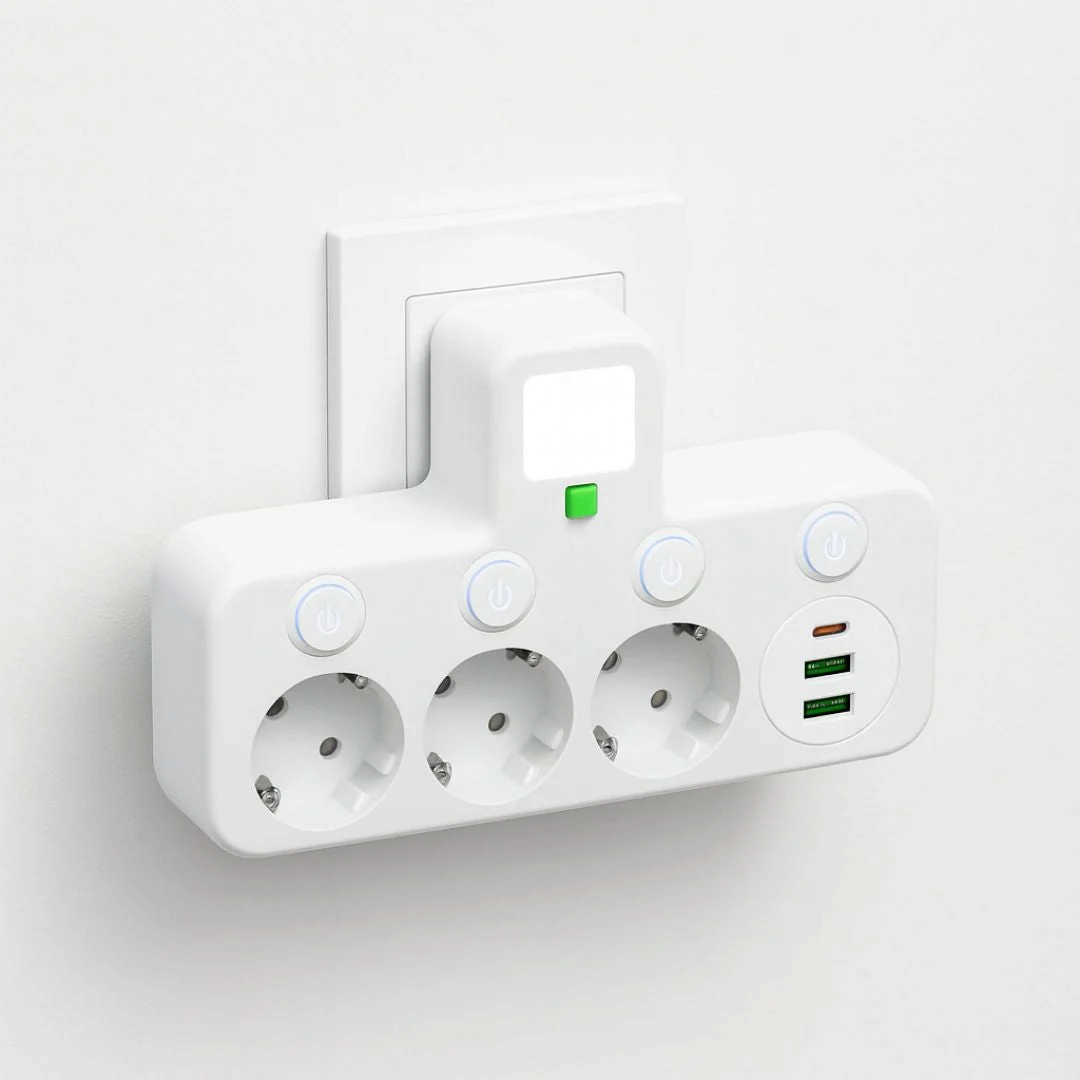 VoltNest – Prelungitor cu 3 prize, porturi USB și Type-C