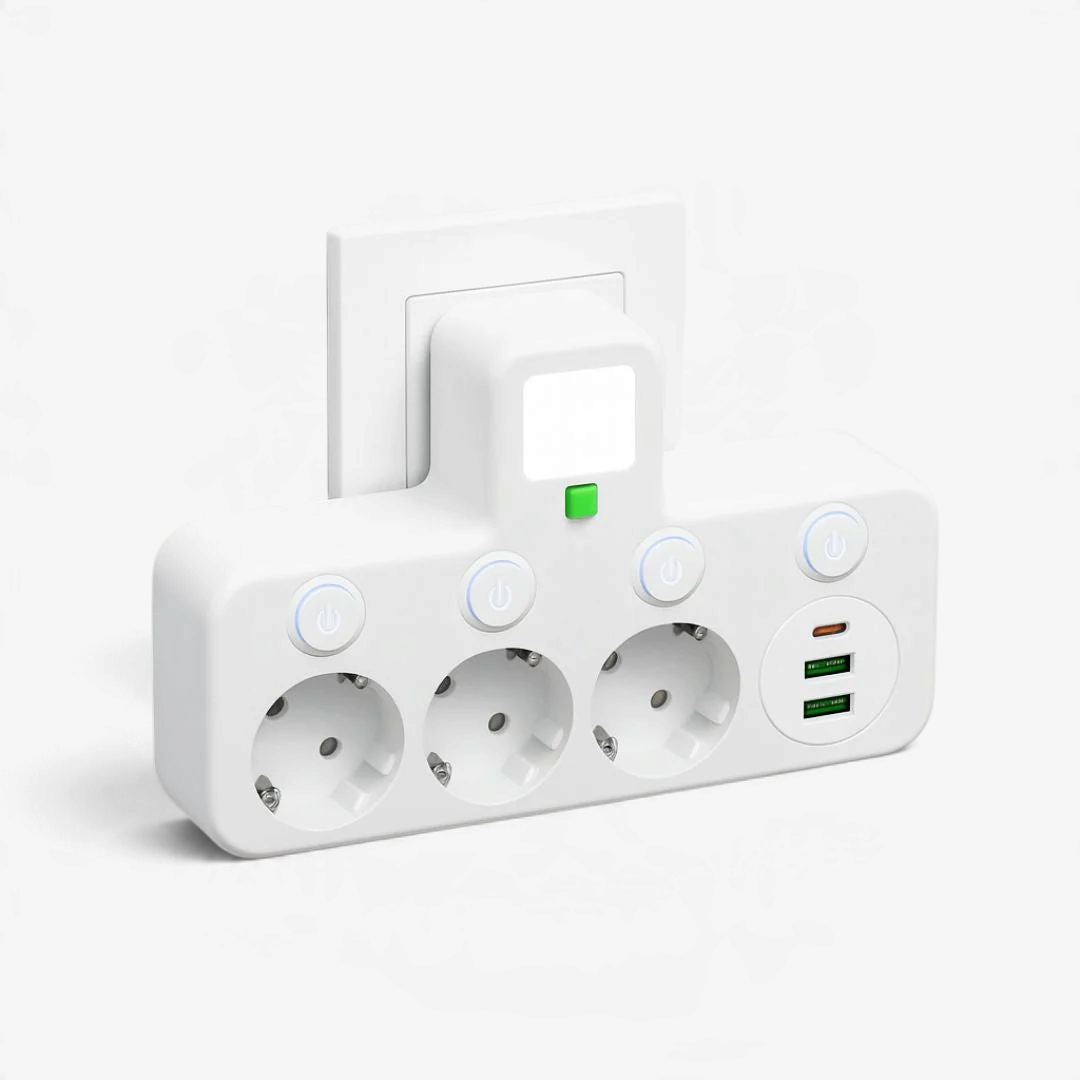 VoltLink - Ciabatta elettrica con 3 prese, porte USB e USB-C