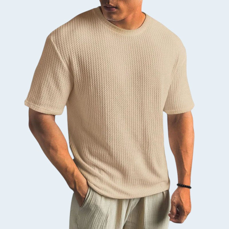 Arthur – Pánské tričko s texturou a kulatým výstřihem