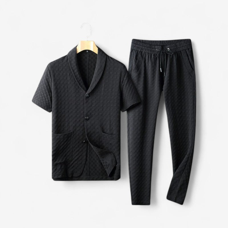 Theodore – Two-Piece Set with Short Sleeve Shirt and Wide-Leg Pants