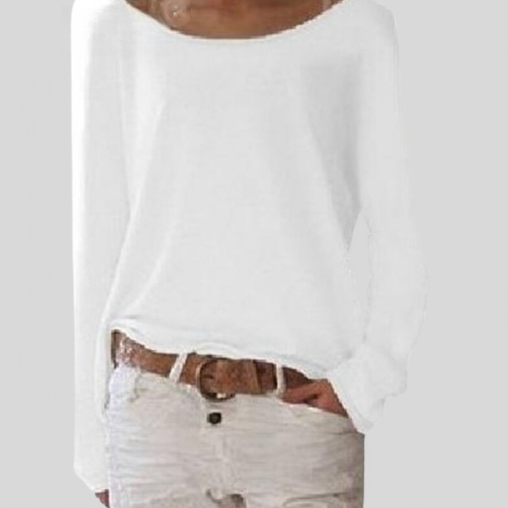 Lina – Blouse met lange mouwen, ronde hals en losvallend design