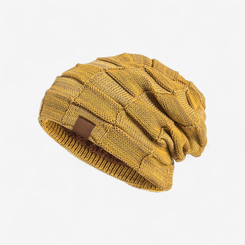 CozyFit - Czapka z okrągłymi prążkowanymi brzegami i składanym designem