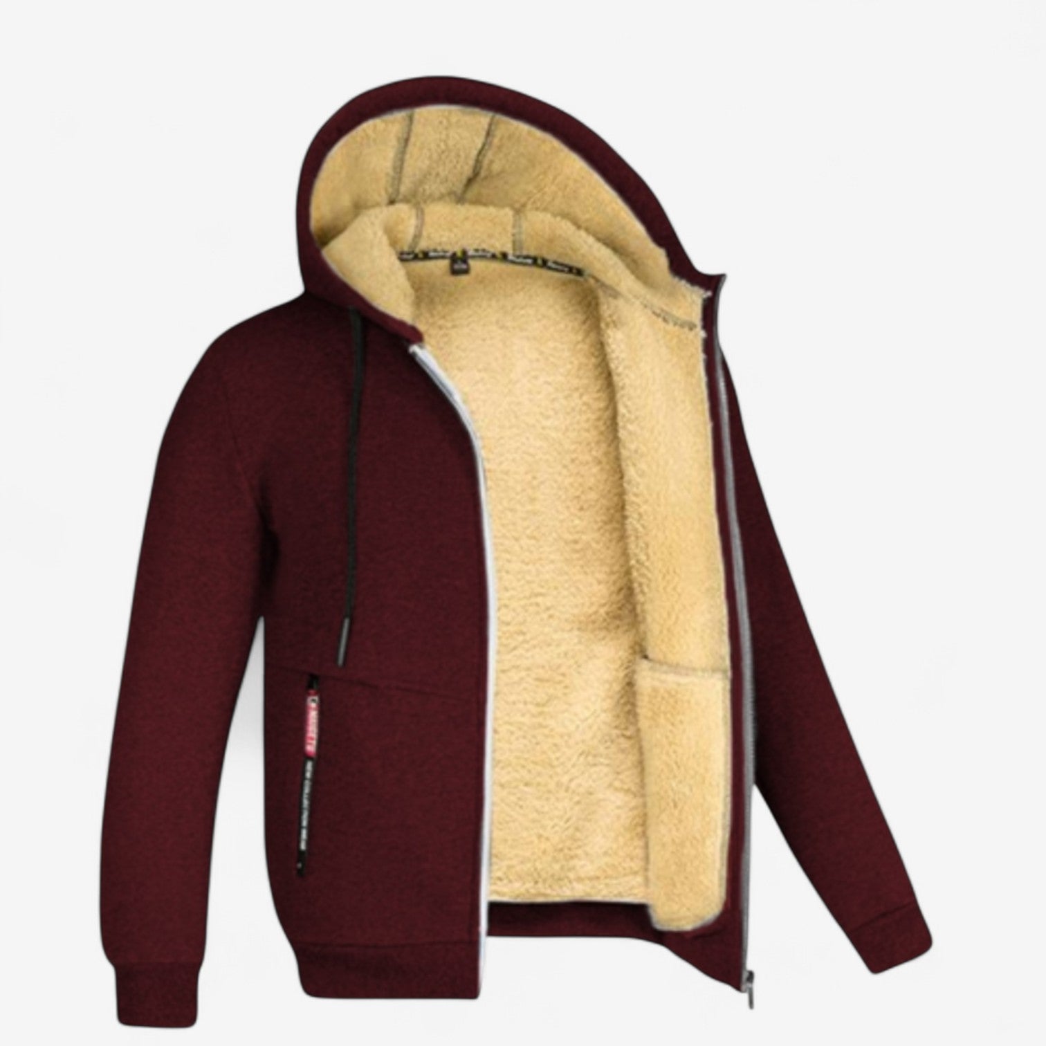 Edward – Felpa con Cappuccio in Poliestere con Zip e Cappuccio con Coulisse