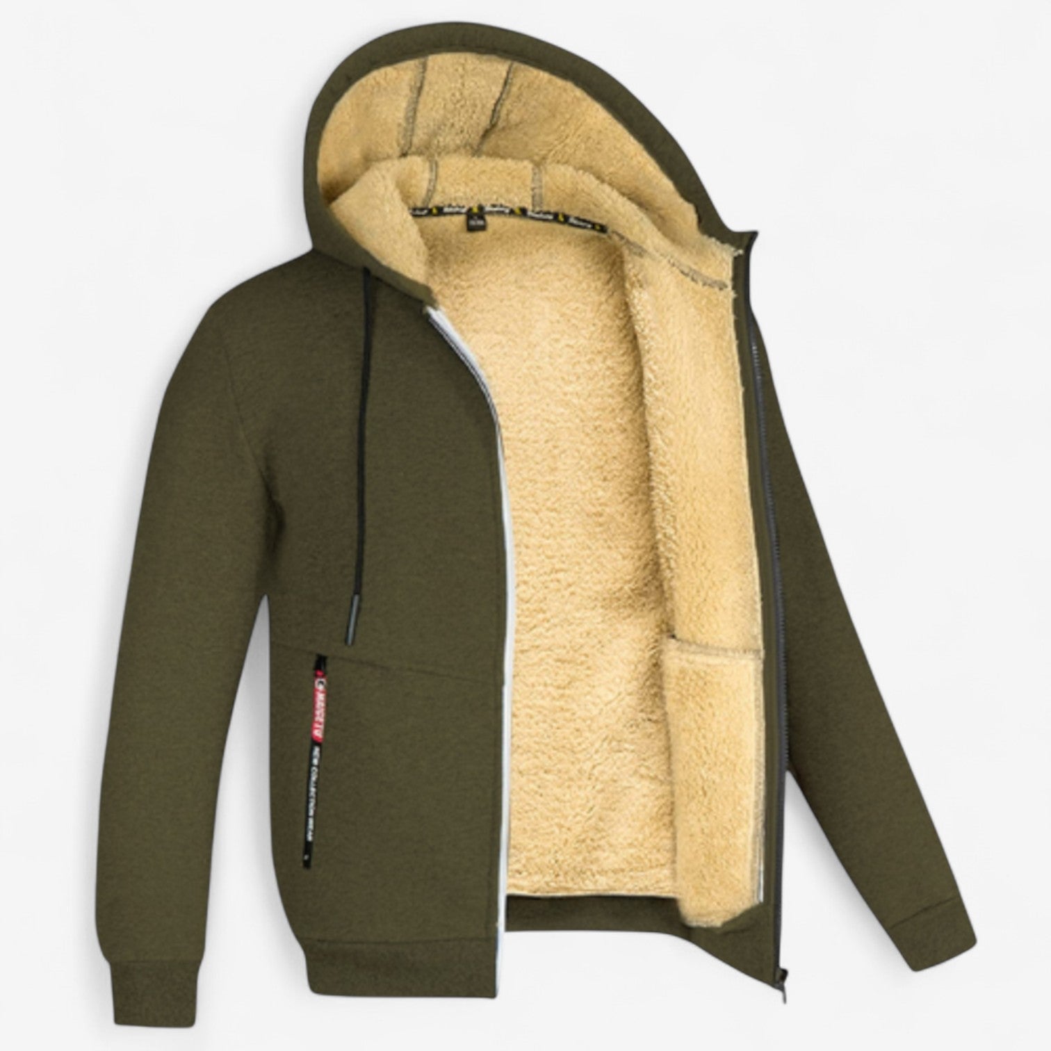 Edward – Felpa con Cappuccio in Poliestere con Zip e Cappuccio con Coulisse