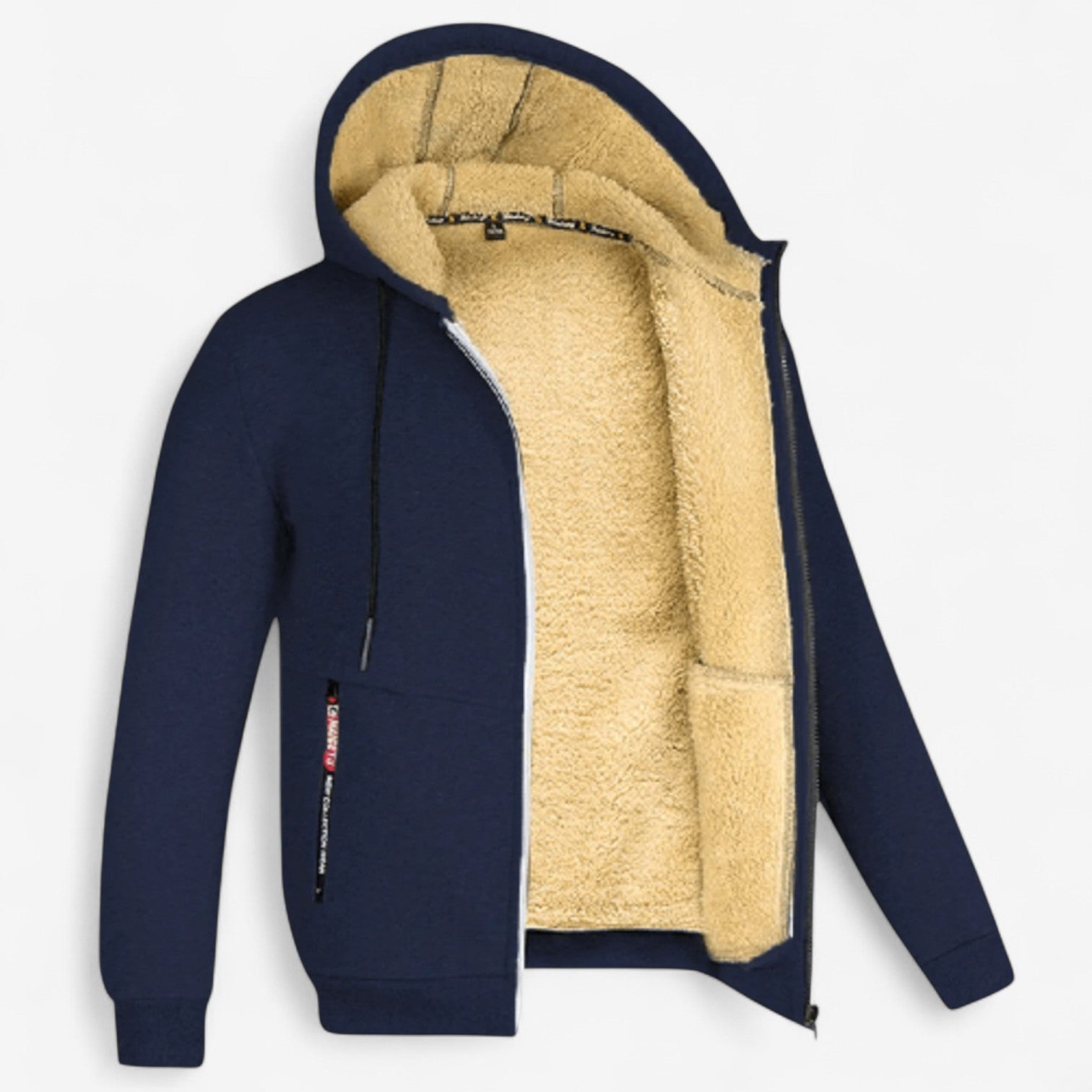 Edward – Felpa con Cappuccio in Poliestere con Zip e Cappuccio con Coulisse