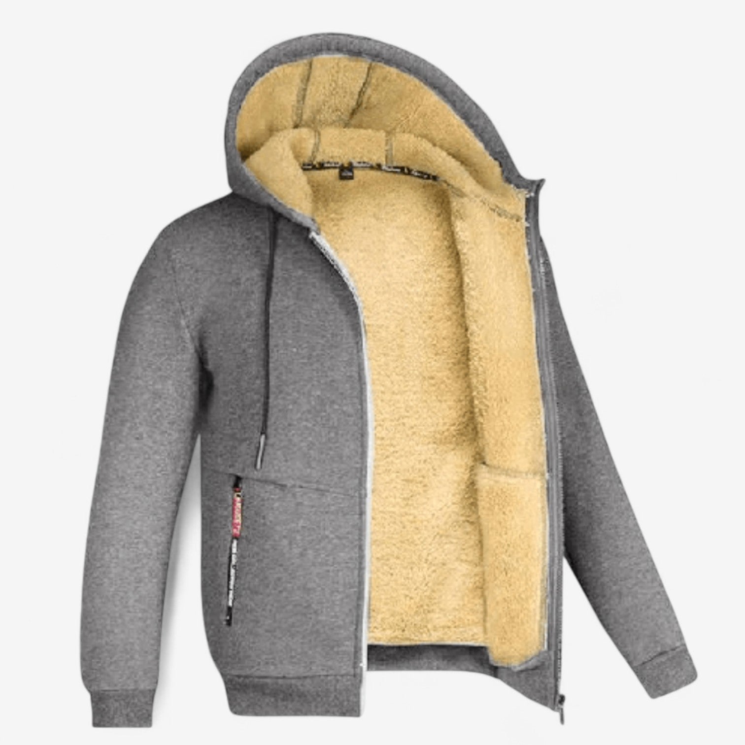 Edward – Felpa con Cappuccio in Poliestere con Zip e Cappuccio con Coulisse