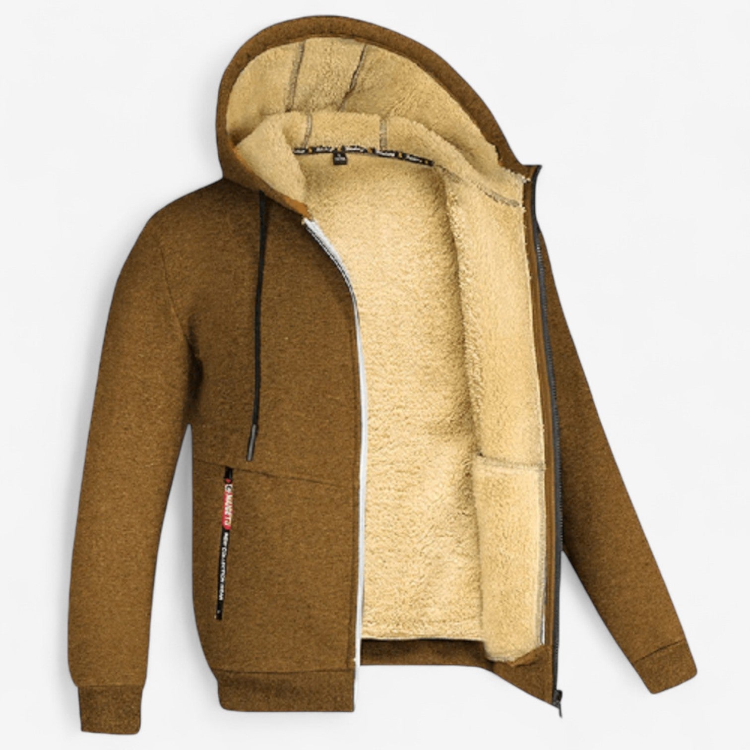 Edward – Felpa con Cappuccio in Poliestere con Zip e Cappuccio con Coulisse