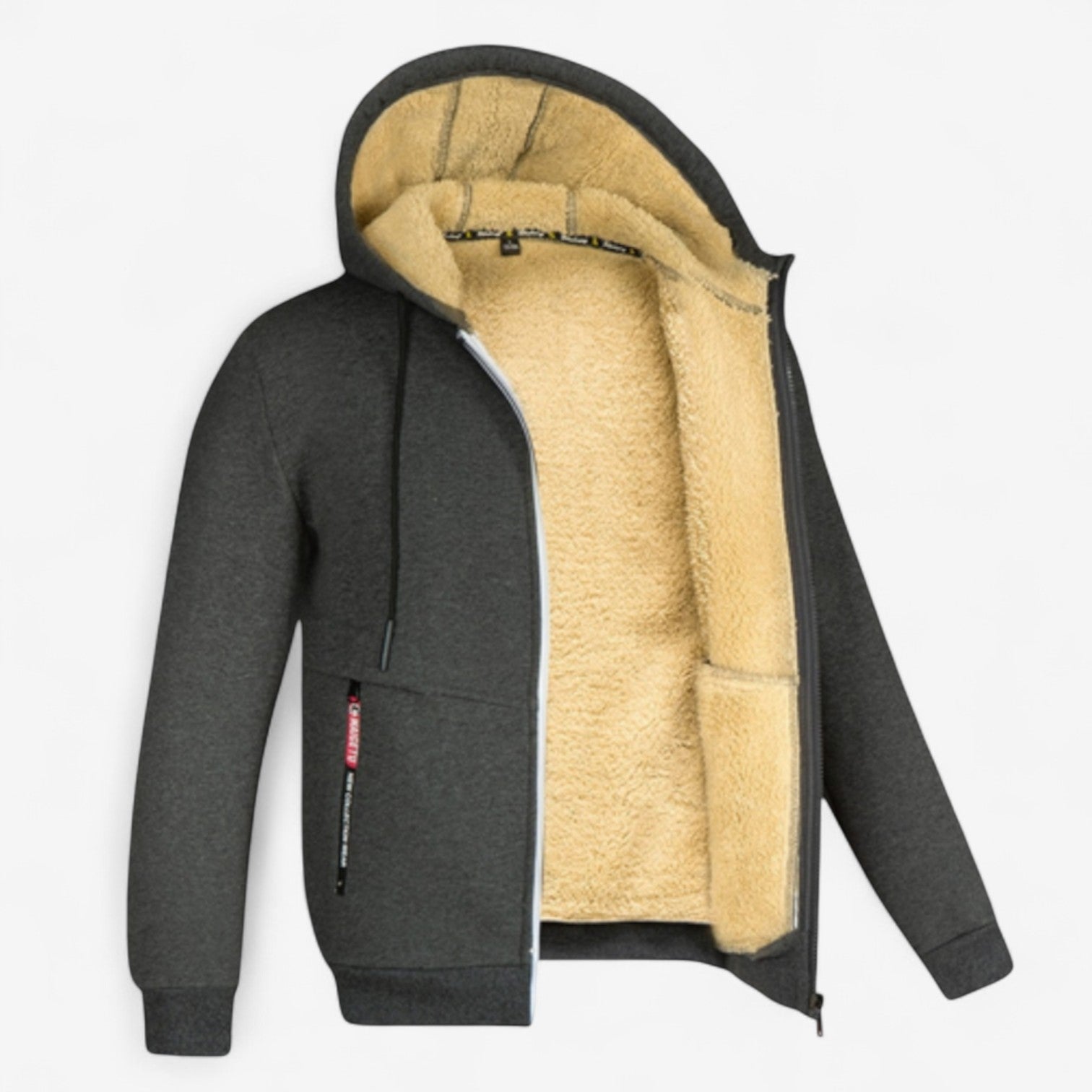 Edward – Felpa con Cappuccio in Poliestere con Zip e Cappuccio con Coulisse