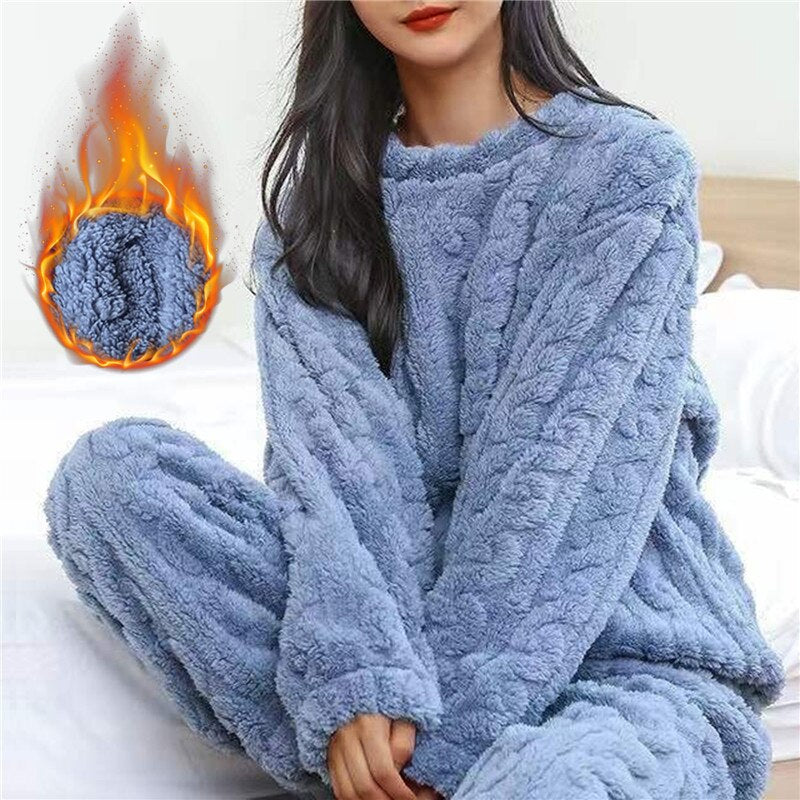 Amelie - Set de pijamale fleece călduros cu guler relaxat