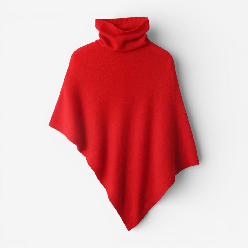 Marley - Poncho con collo alto e bordi a coste
