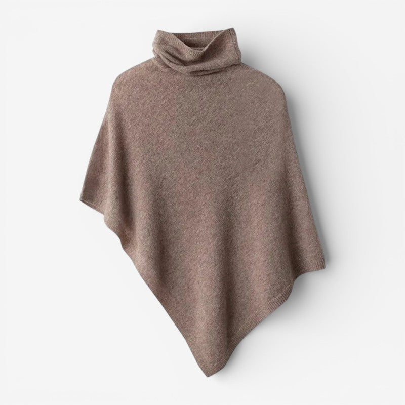 Marley - Poncho con collo alto e bordi a coste
