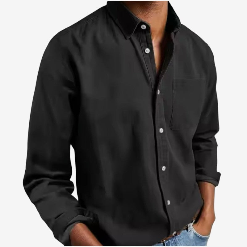Jonathan – Chemise à Manches Longues avec Fermeture à Boutons et Poche Poitrine
