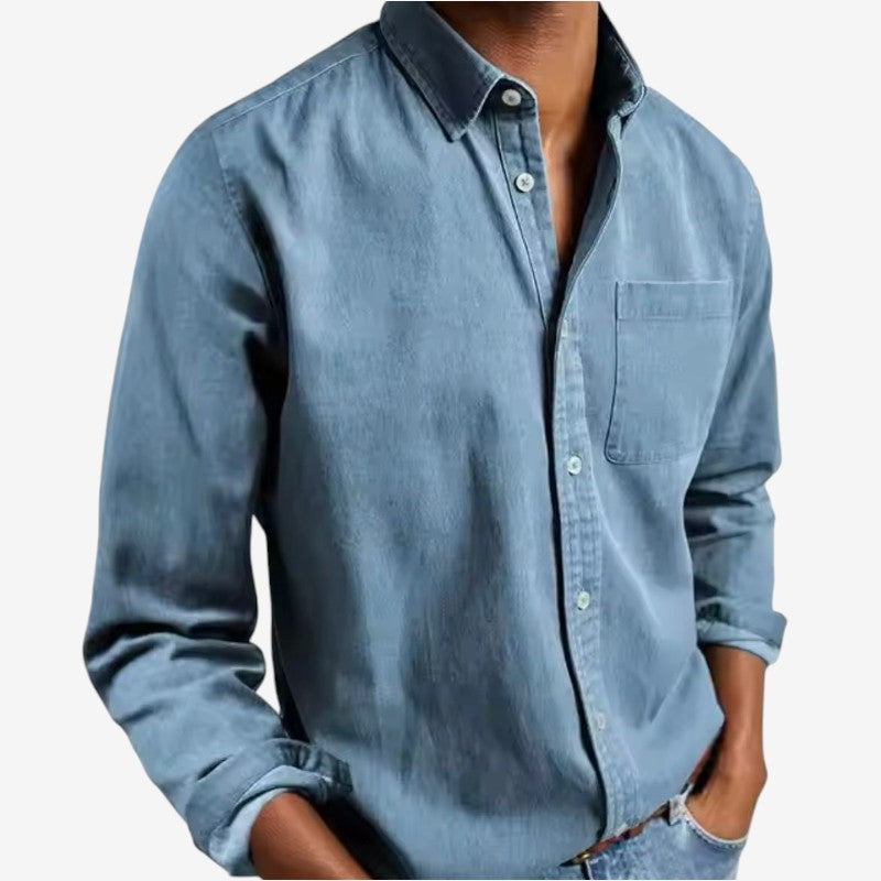 Jonathan – Chemise à Manches Longues avec Fermeture à Boutons et Poche Poitrine