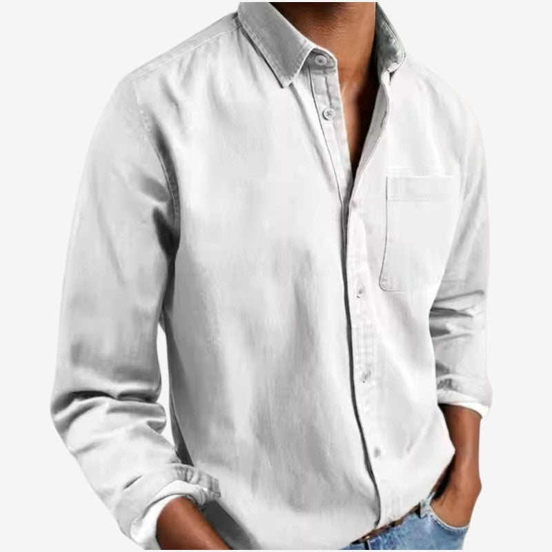 Jonathan – Chemise à Manches Longues avec Fermeture à Boutons et Poche Poitrine