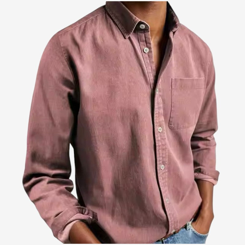 Jonathan – Chemise à Manches Longues avec Fermeture à Boutons et Poche Poitrine