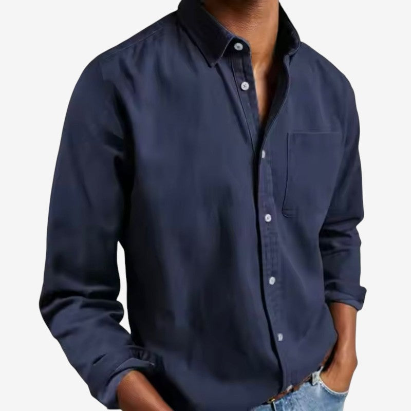 Jonathan – Chemise à Manches Longues avec Fermeture à Boutons et Poche Poitrine