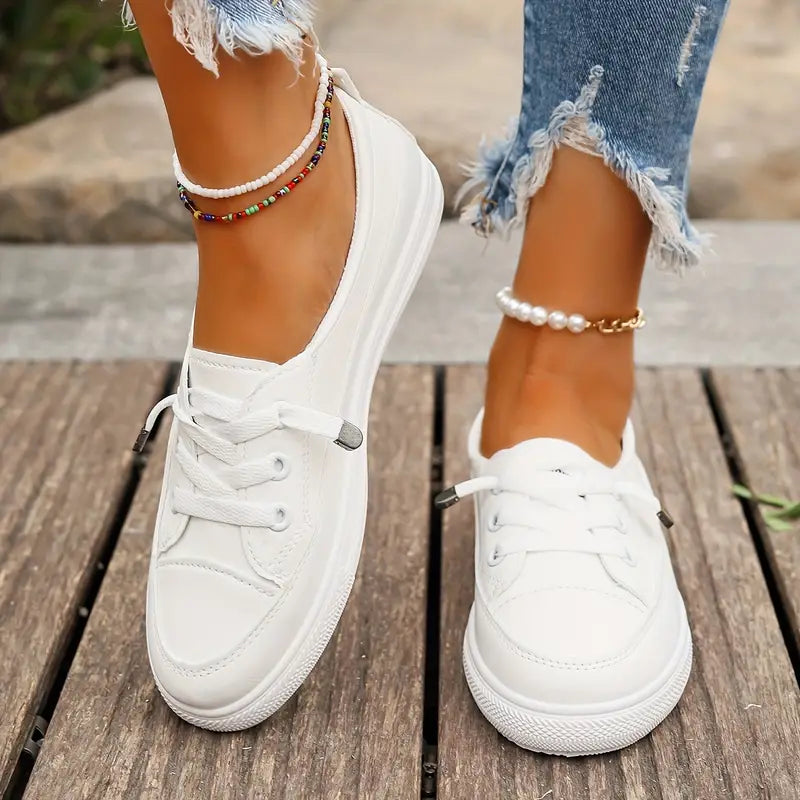 Charlotte - Women's Classic Casual Sneakers with Lace-Up Design