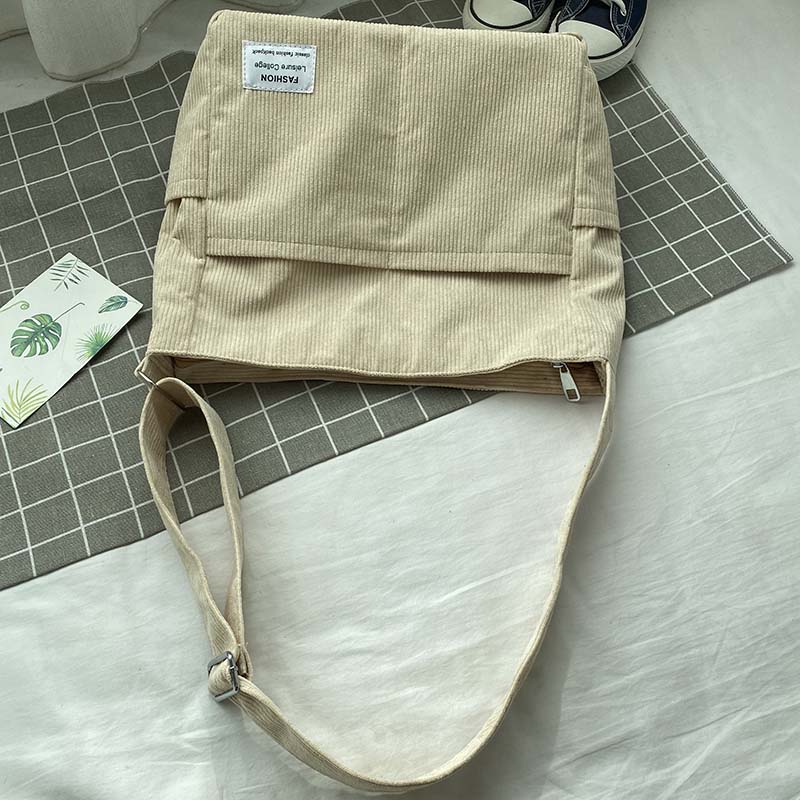 Emma - Stylish corduroy shoulder bag with adjustable straps