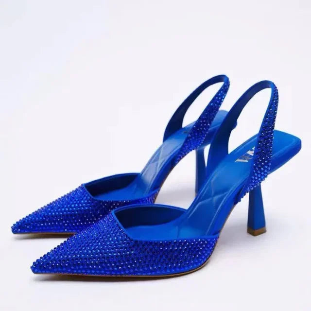 Julia – High heel sandals with narrow heel and textured back strap