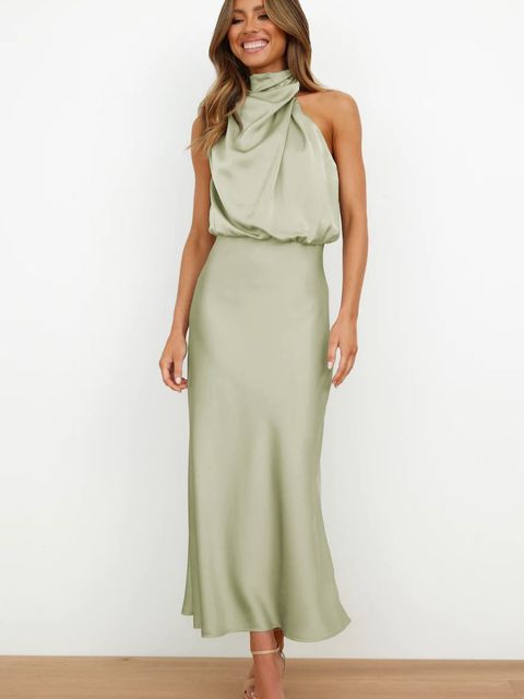 Benthe - Robe midi féminine avec ceinture à la taille