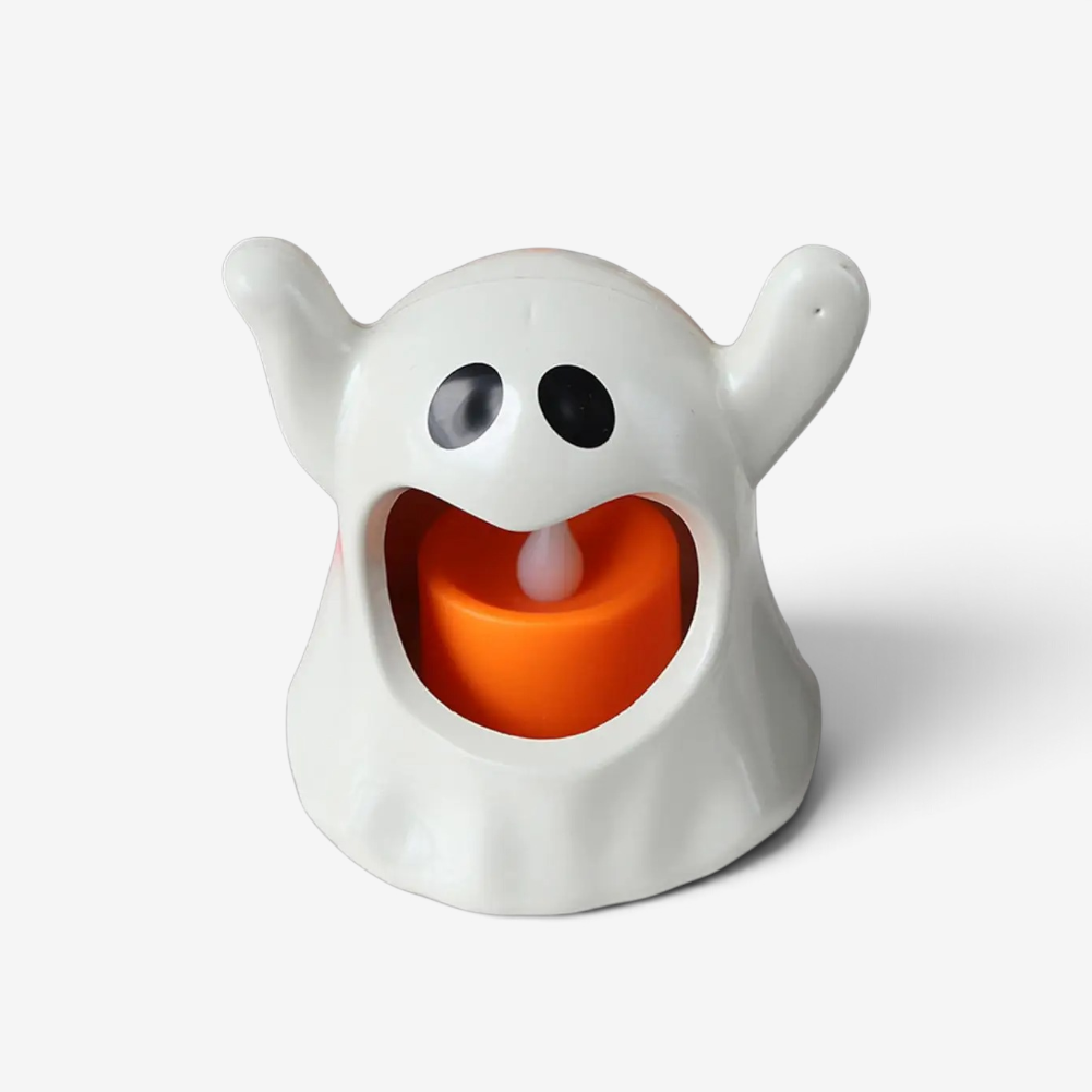 Halloweenová LED lampa ve tvaru ducha na baterie, dekorace