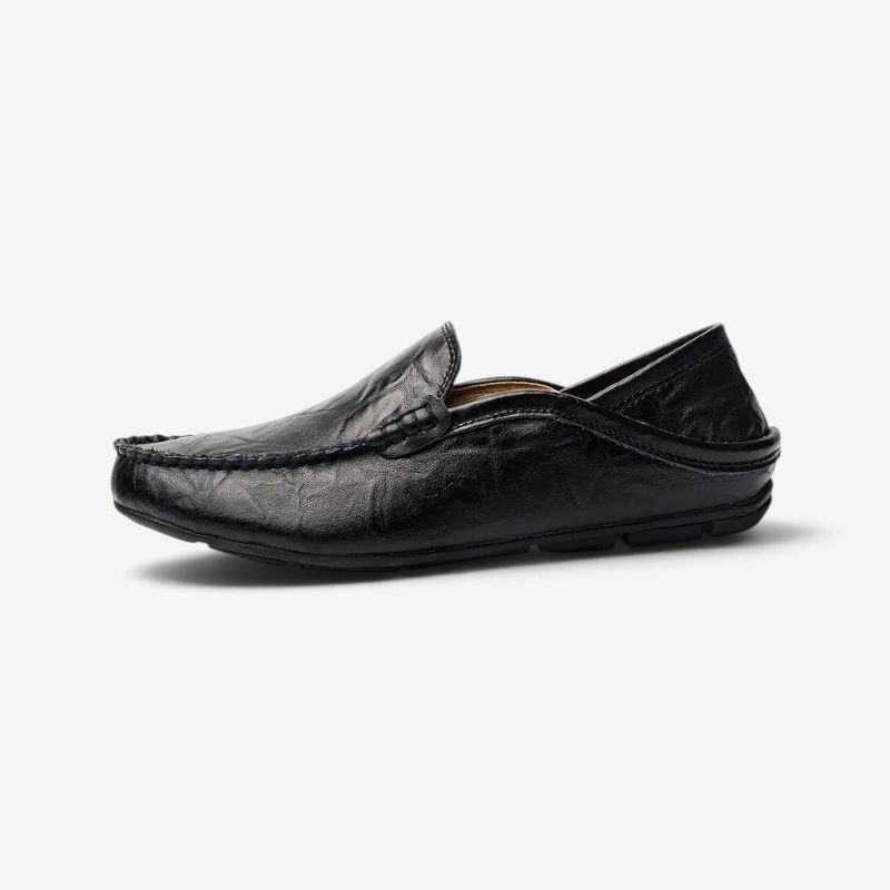 Mocassini da uomo in pelle con comoda calzata slip-on