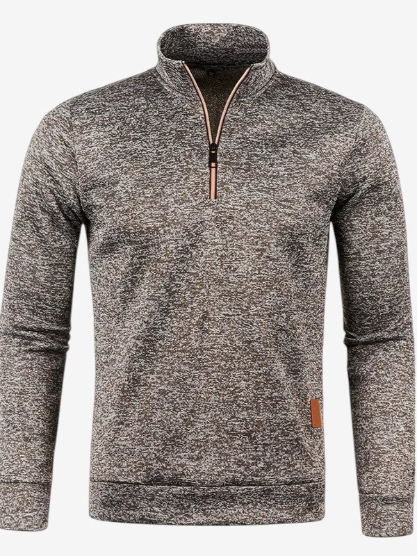 ZipGent - Men's Half-Zip Sweater With Stand Collar