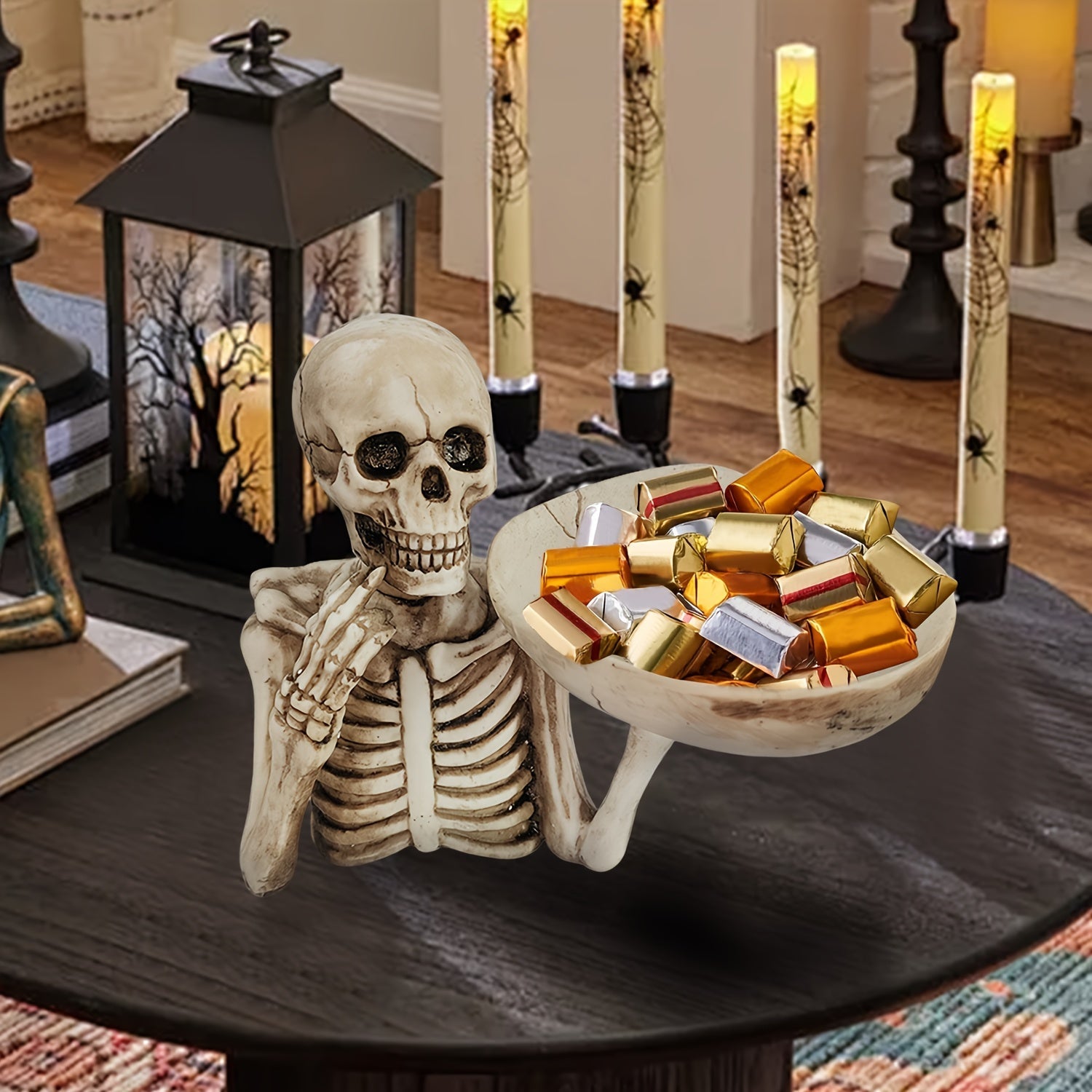Skeleton Bowl Holder – Gothic Halloween Decor