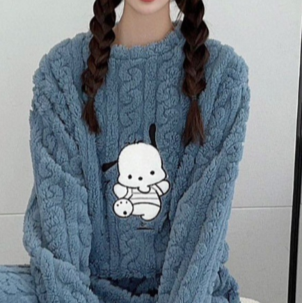 Amelie - Set de pijamale fleece călduros cu guler relaxat
